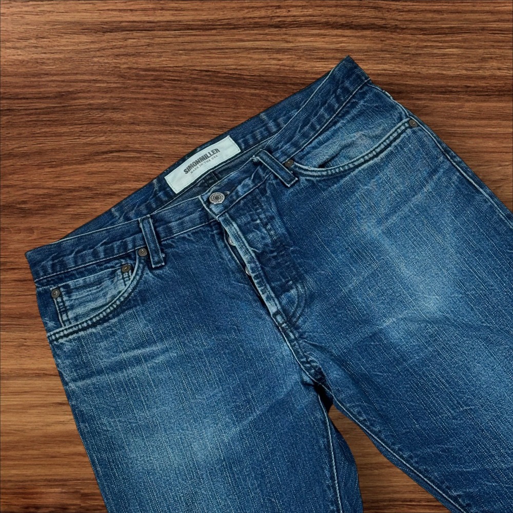 SIMON MILLER Mens Dark Wash Straight Leg Denim Jeans‎ Size 32L Made in USA